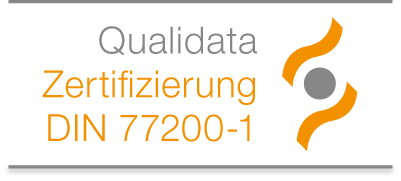 Logo Zertifikat Qualidata DIN 77200-1
